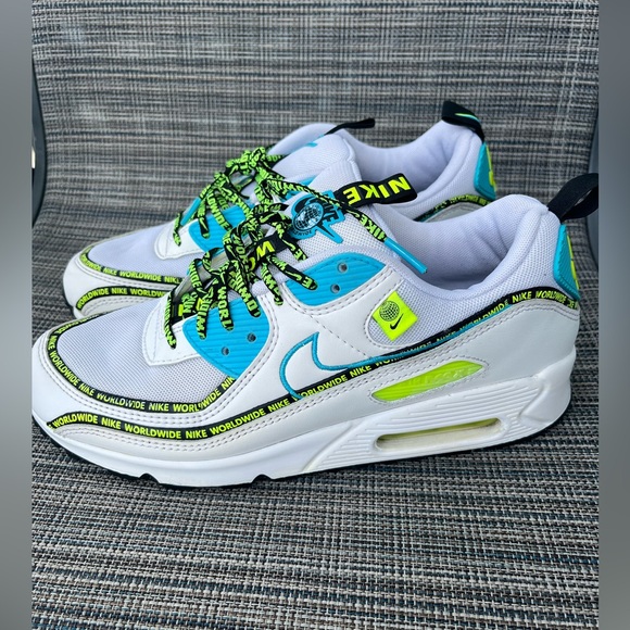 Nike Air Max 90 SE 'Worldwide Pack - Blue Fury Volt' - Picture 1 of 13